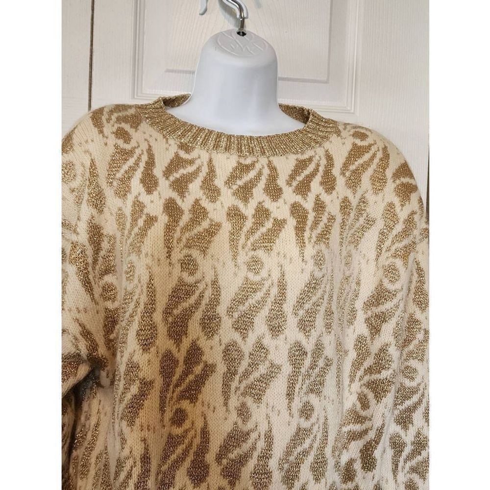 Marisa Christina White and Gold Sweater